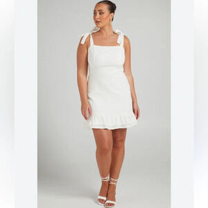 Showpo Costal Getaway White Sleeveless Summer Mini Dress Women’s Size 8